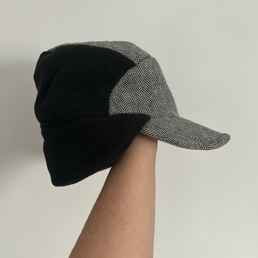 Black and Gray Herringbone Cap
